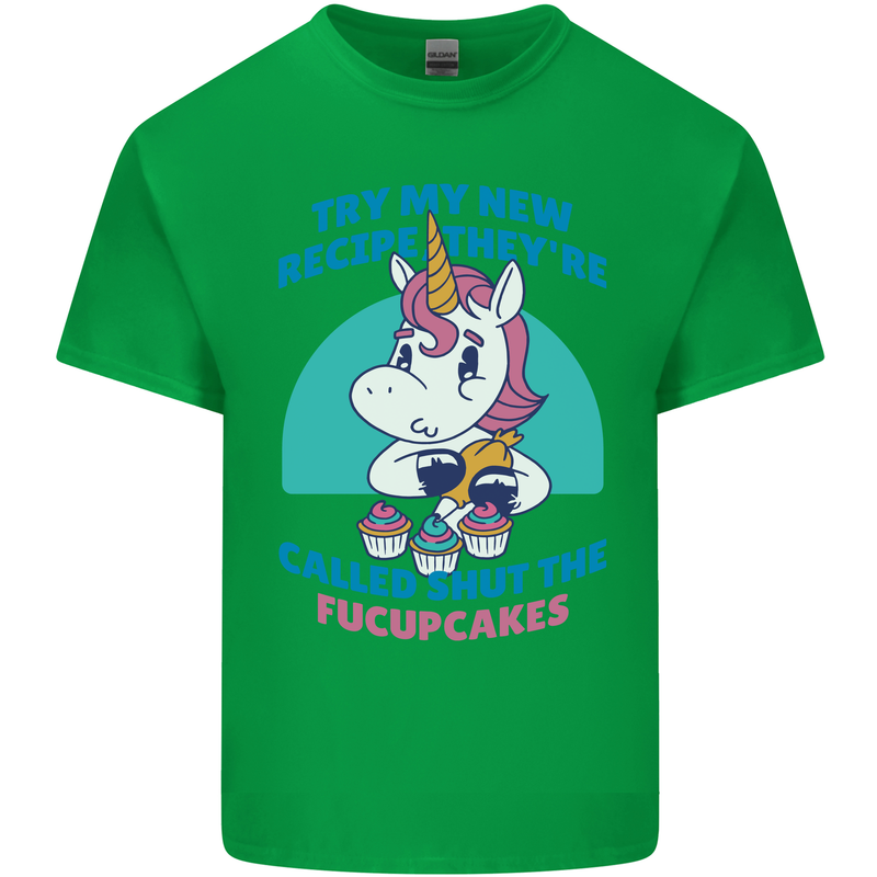Shut the Fuckupcakes Offensive Funny Unicorn Mens Cotton T-Shirt Tee Top Irish Green