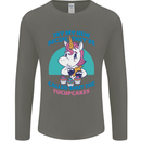 Shut the Fuckupcakes Offensive Funny Unicorn Mens Long Sleeve T-Shirt Charcoal