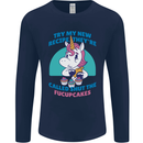 Shut the Fuckupcakes Offensive Funny Unicorn Mens Long Sleeve T-Shirt Navy Blue