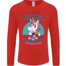 Shut the Fuckupcakes Offensive Funny Unicorn Mens Long Sleeve T-Shirt Red
