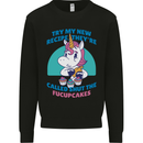 Shut the Fuckupcakes Offensive Funny Unicorn Mens Sweatshirt Jumper Black