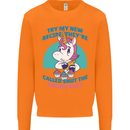 Shut the Fuckupcakes Offensive Funny Unicorn Mens Sweatshirt Jumper Orange
