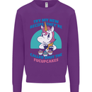 Shut the Fuckupcakes Offensive Funny Unicorn Mens Sweatshirt Jumper Purple