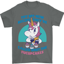 Shut the Fuckupcakes Offensive Funny Unicorn Mens T-Shirt 100% Cotton Charcoal