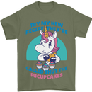 Shut the Fuckupcakes Offensive Funny Unicorn Mens T-Shirt 100% Cotton Military Green