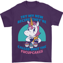 Shut the Fuckupcakes Offensive Funny Unicorn Mens T-Shirt 100% Cotton Purple