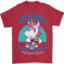 Shut the Fuckupcakes Offensive Funny Unicorn Mens T-Shirt 100% Cotton Red