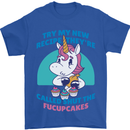 Shut the Fuckupcakes Offensive Funny Unicorn Mens T-Shirt 100% Cotton Royal Blue