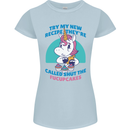 Shut the Fuckupcakes Offensive Funny Unicorn Womens Petite Cut T-Shirt Light Blue