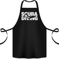 Silhouette Scuba Diving Diver Cotton Apron 100% Organic Black