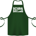 Silhouette Scuba Diving Diver Cotton Apron 100% Organic Forest Green