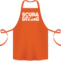 Silhouette Scuba Diving Diver Cotton Apron 100% Organic Orange