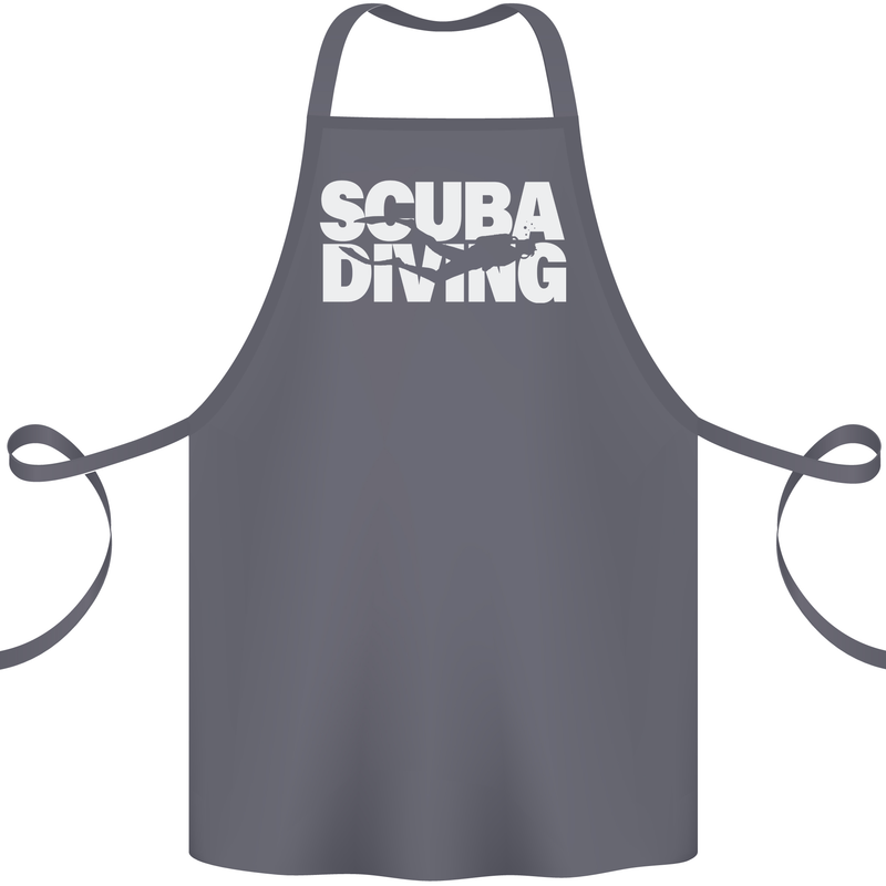 Silhouette Scuba Diving Diver Cotton Apron 100% Organic Steel