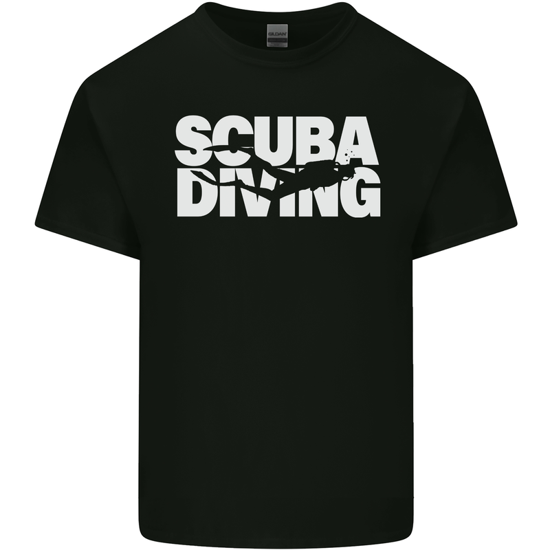 Silhouette Scuba Diving Diver Mens Cotton T-Shirt Tee Top Black
