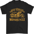 Simple Happiness Biker Motorcycle Motorbike Mens T-Shirt 100% Cotton Black