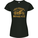 Simple Happiness Biker Motorcycle Motorbike Womens Petite Cut T-Shirt Black