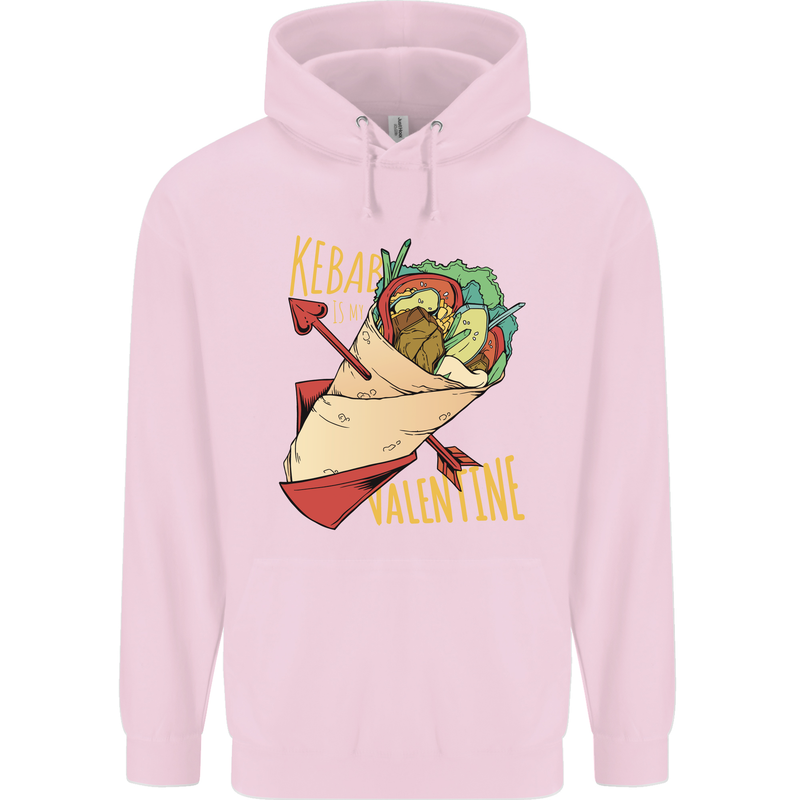 Singles Day Anti Valentines Day Kebab Mens 80% Cotton Hoodie Light Pink