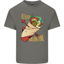 Singles Day Anti Valentines Day Kebab Mens Cotton T-Shirt Tee Top Charcoal