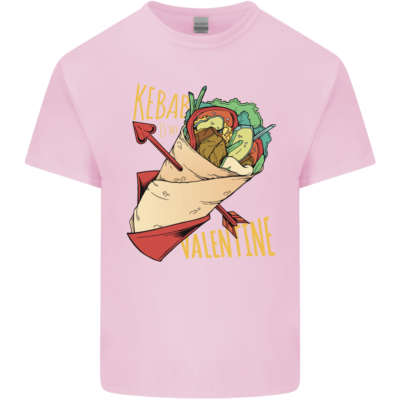 Singles Day Anti Valentines Day Kebab Mens Cotton T-Shirt Tee Top Light Pink