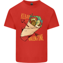 Singles Day Anti Valentines Day Kebab Mens Cotton T-Shirt Tee Top Red