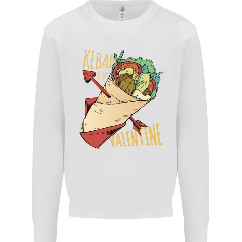 Singles Day Anti Valentines Day Kebab Mens Sweatshirt Jumper White