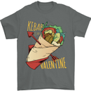 Singles Day Anti Valentines Day Kebab Mens T-Shirt 100% Cotton Charcoal