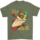 Singles Day Anti Valentines Day Kebab Mens T-Shirt 100% Cotton Military Green