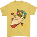 Singles Day Anti Valentines Day Kebab Mens T-Shirt 100% Cotton Yellow