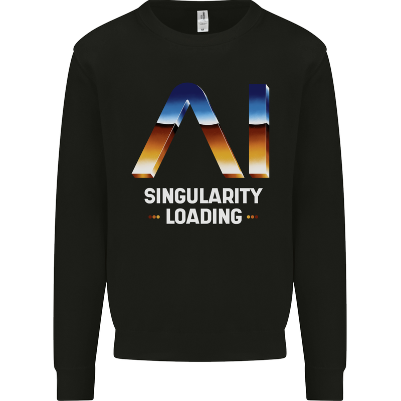 Singularity Loading AI Technology Geek Nerd Kids Sweatshirt Jumper Black