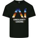 Singularity Loading AI Technology Geek Nerd Mens Cotton T-Shirt Tee Top Black