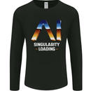 Singularity Loading AI Technology Geek Nerd Mens Long Sleeve T-Shirt Black