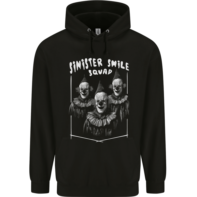 Sinister Smile Squad Evil Clowns Halloween Mens 80% Cotton Hoodie Black