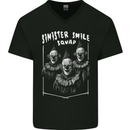 Sinister Smile Squad Evil Clowns Halloween Mens V-Neck Cotton T-Shirt Black