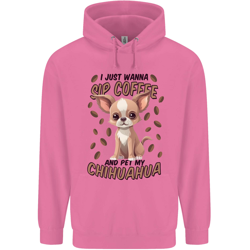 Sip Coffee and Pet My Chihuahua Mens 80% Cotton Hoodie Azelea