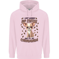Sip Coffee and Pet My Chihuahua Mens 80% Cotton Hoodie Light Pink