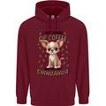 Sip Coffee and Pet My Chihuahua Mens 80% Cotton Hoodie Maroon
