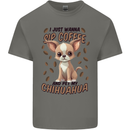 Sip Coffee and Pet My Chihuahua Mens Cotton T-Shirt Tee Top Charcoal