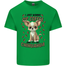 Sip Coffee and Pet My Chihuahua Mens Cotton T-Shirt Tee Top Irish Green