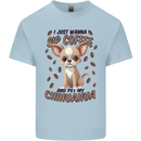 Sip Coffee and Pet My Chihuahua Mens Cotton T-Shirt Tee Top Light Blue