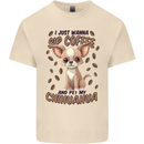 Sip Coffee and Pet My Chihuahua Mens Cotton T-Shirt Tee Top Natural
