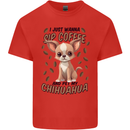 Sip Coffee and Pet My Chihuahua Mens Cotton T-Shirt Tee Top Red