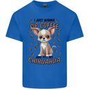 Sip Coffee and Pet My Chihuahua Mens Cotton T-Shirt Tee Top Royal Blue