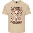 Sip Coffee and Pet My Chihuahua Mens Cotton T-Shirt Tee Top Sand