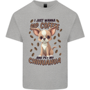 Sip Coffee and Pet My Chihuahua Mens Cotton T-Shirt Tee Top Sports Grey