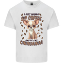 Sip Coffee and Pet My Chihuahua Mens Cotton T-Shirt Tee Top White