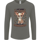 Sip Coffee and Pet My Chihuahua Mens Long Sleeve T-Shirt Charcoal