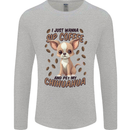 Sip Coffee and Pet My Chihuahua Mens Long Sleeve T-Shirt Sports Grey
