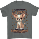 Sip Coffee and Pet My Chihuahua Mens T-Shirt 100% Cotton Charcoal