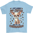Sip Coffee and Pet My Chihuahua Mens T-Shirt 100% Cotton Light Blue
