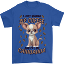 Sip Coffee and Pet My Chihuahua Mens T-Shirt 100% Cotton Royal Blue